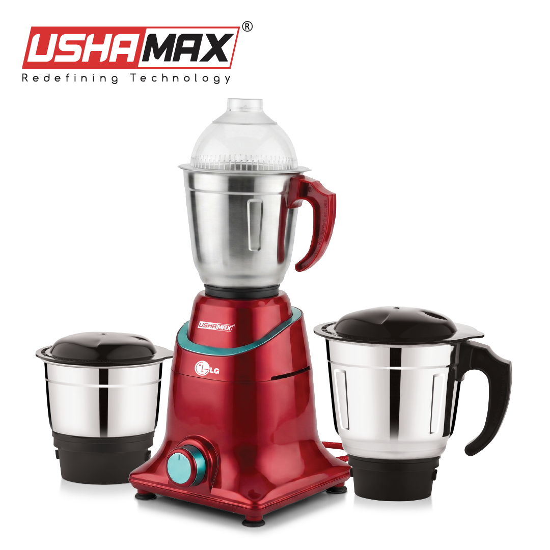 USHAMAX AURIXIS Mixer Grinder | 1100W Pure Copper Motor with 3 SS Jars
