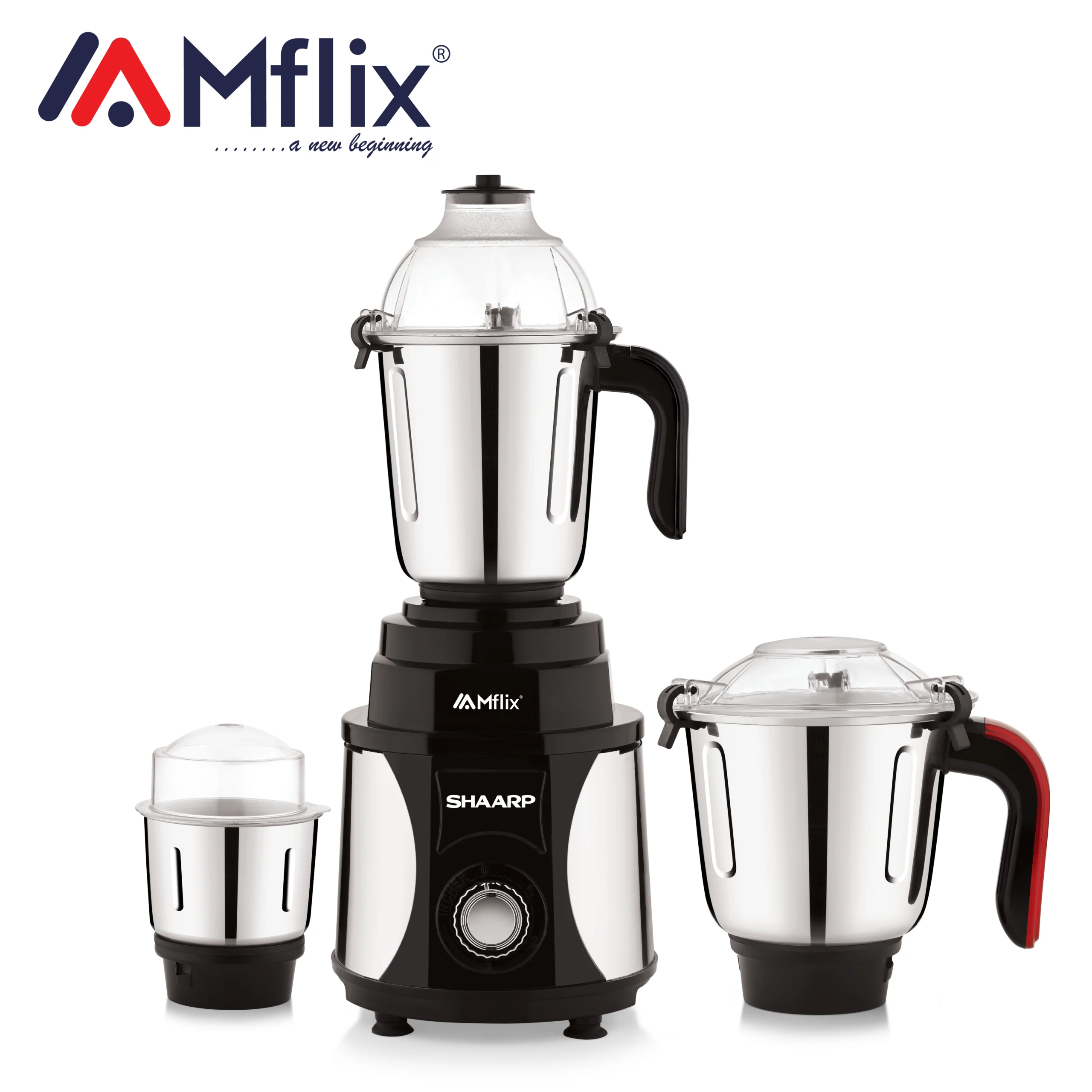 MFLIX MBL-ROTEXA Mixer Grinder 1800W | Pure Copper Motor, 3 Jars (26,000 RPM)