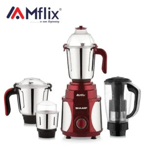 MFLIX MBL-ROTEXA PRO Mixer Grinder 1800W | Pure Copper Motor, 4 Jars (26,000 RPM)