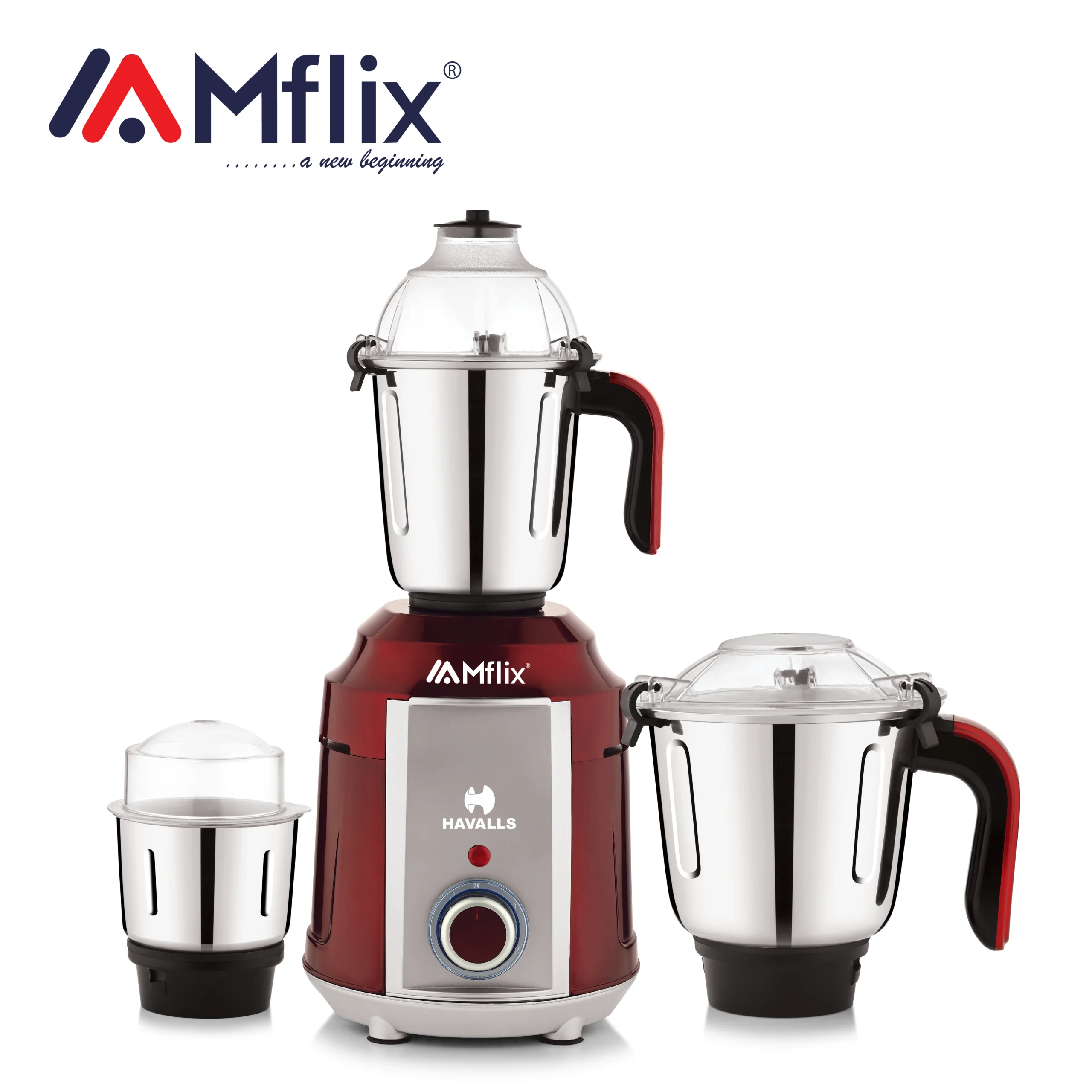 MFLIX MBL-ELITE PRO Mixer Grinder 2000W | Ultimate Pure Copper Motor, 3 Jars