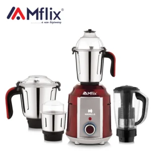 MFLIX MBL-ELITE PRO MIX Mixer Grinder 2000W | Ultimate Pure Copper Motor, 4 Jars